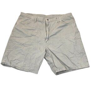 Wrangler Mens Carpenter Short Size 42 Beige Relaxed Casual Outdoors Flat Front